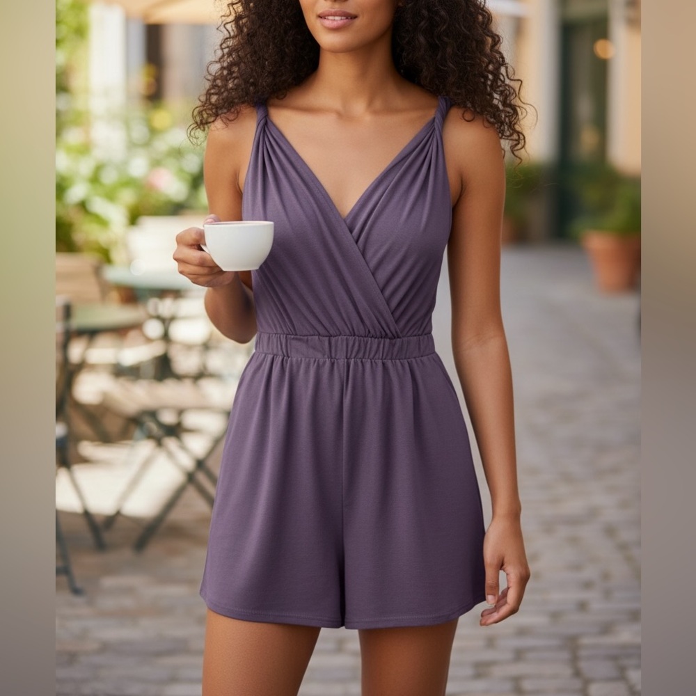 NEW•1X•Zen Lounge In Lagos Purple Romper